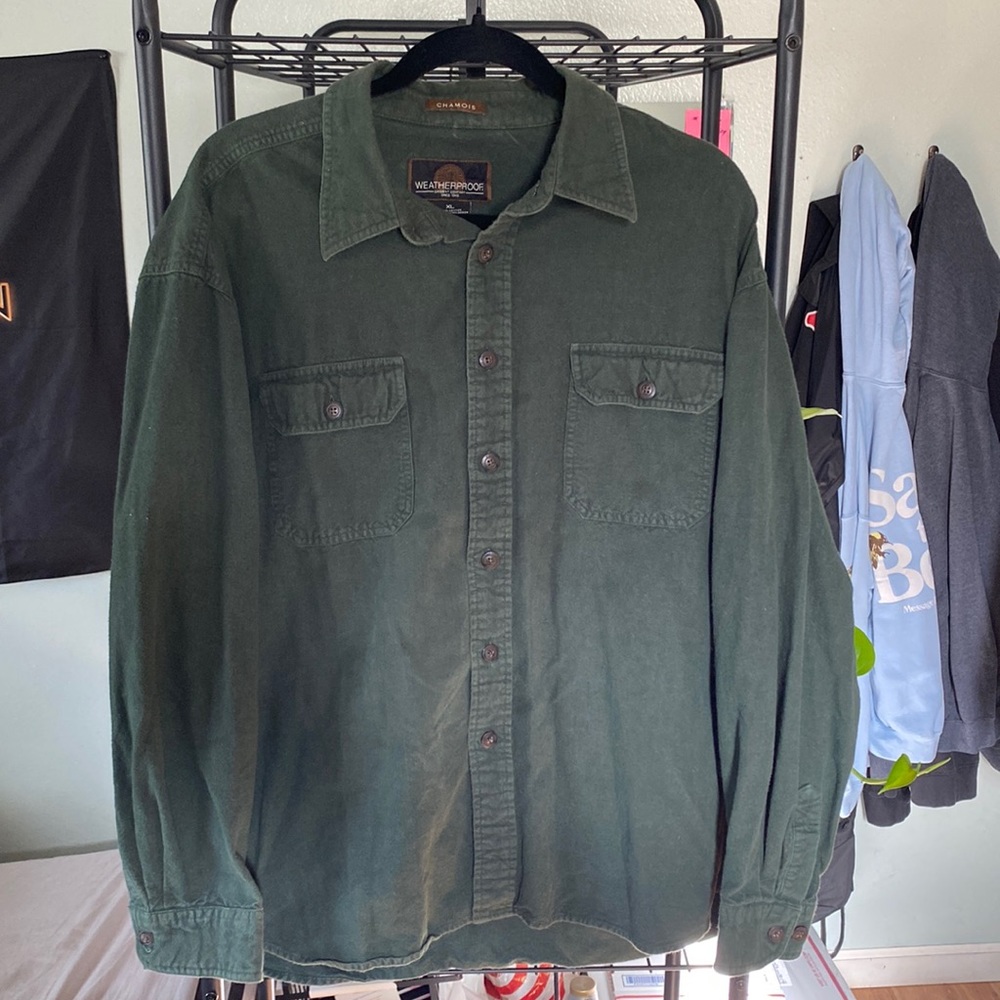 Green Weatherproof Button Up